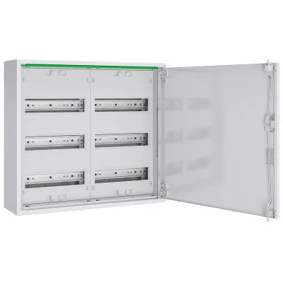 ABN Feldverteiler Aufputz ABNRM203R01 | 6-reihig 72TE | Stahl | IP44 | 500x550x170mm | Volltür | Weiß RAL9016