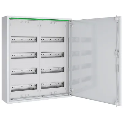 ABN Feldverteiler Aufputz ABNRM204R01 | 8 Reihen | 96TE | Volltür | Stahl IP44 | 650x550x170mm | weiß RAL9016