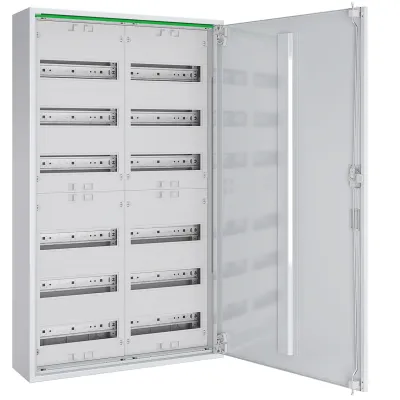 ABN Feldverteiler Aufputz ABNRM206R01 | 2x6-reihig 144TE | Volltür | Stahl | IP44 | 950x550x170mm | weiß RAL9016