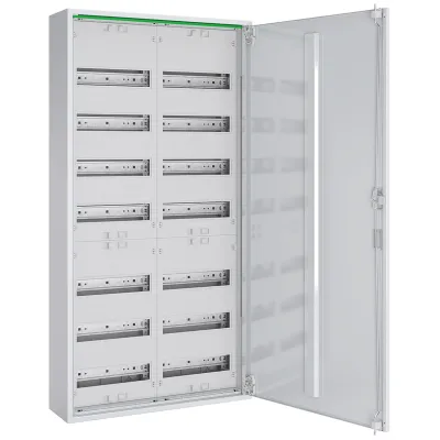 ABN Feldverteiler Aufputz ABNRM207R01 | 14-reihig 168TE | Stahlgehäuse | IP44 | 1100x550x170mm | Volltür | weiß