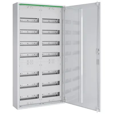 ABN Feldverteiler Aufputz ABNRM207R01 | 14-reihig 168TE | Stahlgehäuse | IP44 | 1100x550x170mm | Volltür | weiß