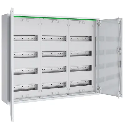 ABN Feldverteiler Aufputz ABNRM304R01 | 12 Reihen | 36 TE | Stahl | IP44 | Volltür | 800x650x170 mm | weiß RAL 9016