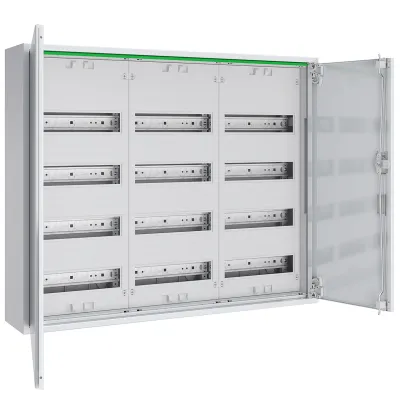 ABN Feldverteiler Aufputz ABNRM304R01 | 12 Reihen | 36 TE | Stahl | IP44 | Volltür | 800x650x170 mm | weiß RAL 9016