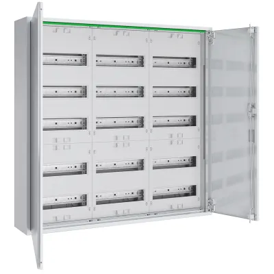 ABN Feldverteiler Aufputz ABNRM305R01 | 3x5-reihig 180TE | Stahl | IP44 | 800x800x170mm | weiß RAL9016