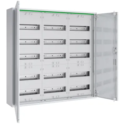 ABN Feldverteiler Aufputz ABNRM305R01 | 3x5-reihig 180TE | Stahl | IP44 | 800x800x170mm | weiß RAL9016