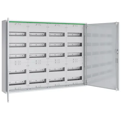 ABN Feldverteiler Aufputz ABNRM405R01 | 20 Reihen | 4x5-reihig | 240TE | Stahlgehäuse | IP44 | 800x1060x170mm | weiß