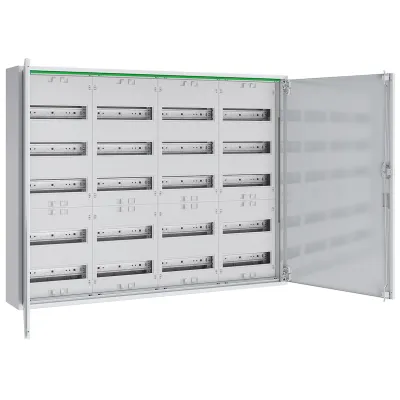 ABN Feldverteiler Aufputz ABNRM405R01 | 20 Reihen | 4x5-reihig | 240TE | Stahlgehäuse | IP44 | 800x1060x170mm | weiß