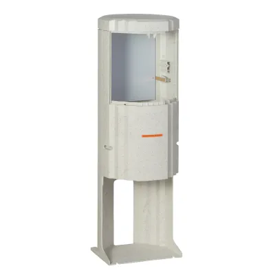 ABN Freiluftsäule SL115P | Standgehäuse IP44 | 1150x360x360 mm | Kunststoff | Montageplatte | lichtgrau