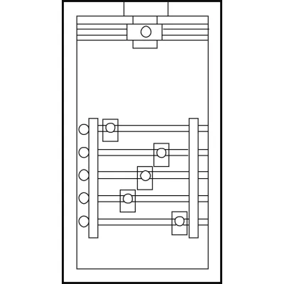 ABN Anschlussgehäuse GAG136N | 5-polig | 5x250A Sammelschienen | Kunststoff | komplett mit Anschlussklemmen