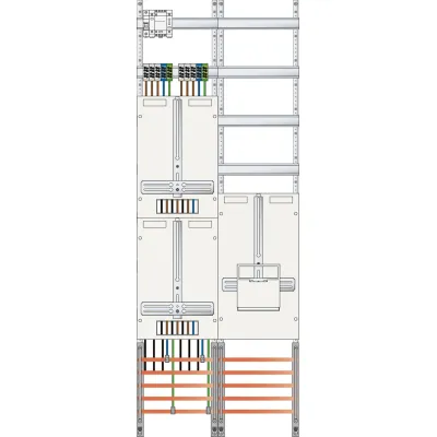ABN Komplett-Zählerplatz Z29E924N | 3Pkt. HLAK EnviaM | 5-polig | 2-stöckig | 2 Zählerplätze | verdrahtet | IP20 | weiß