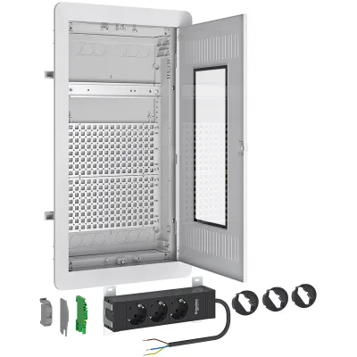 ABN Multimedia-Kleinverteiler A36TML | 3-reihig | Unterputz | Mediatür | 310x570x88mm | IP30 | Kunststoff | Weiß RAL9016