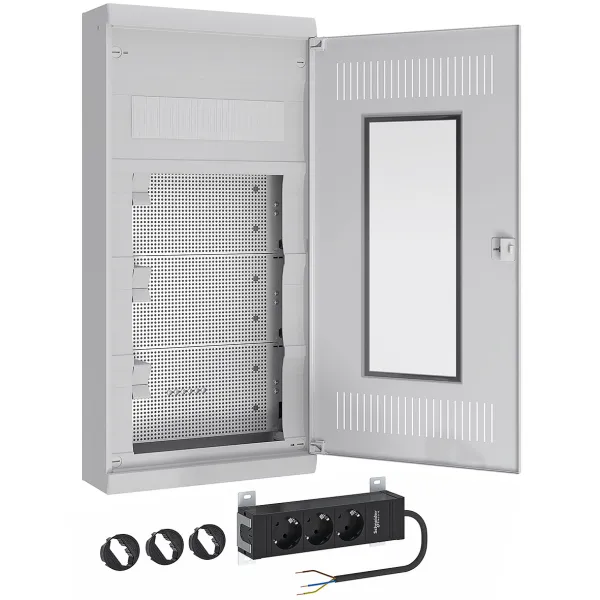 ABN | Multimedia-Kleinverteiler | AMIGO A48ATM | 4-reihig | Aufputz | 4x12TE | Mediatür | IP30 | Kunststoff | weiß