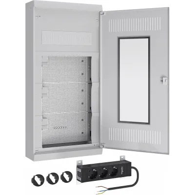 ABN | Multimedia-Kleinverteiler | AMIGO A48ATM | 4-reihig | Aufputz | 4x12TE | Mediatür | IP30 | Kunststoff | weiß