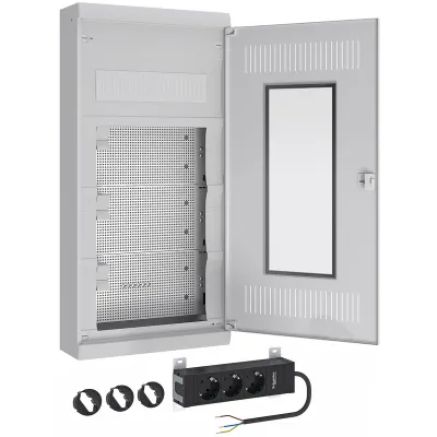 ABN | Multimedia-Kleinverteiler | AMIGO A48ATM | 4-reihig | Aufputz | 4x12TE | Mediatür | IP30 | Kunststoff | weiß