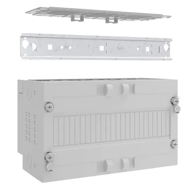 ABN Nachrüstmodul RfZ Mediawanne MT1167 | Verteilerfeld 1x12TE | 250x150x134mm | Abdeckplatte | Hutschiene | geschlossen