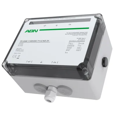 ABN Generatoranschlusskasten R9L1RUB3 | DC-Stringbox 1 MPP | Überspannungsschutz Typ 1+2 | 1100V 35A | IP65 | grau
