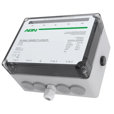 ABN Generatoranschlusskasten R9L1RUB5 | DC-Stringbox PV 2 Eingänge 1100V 35A | Überspannungsschutz Typ 1+2 | IP65