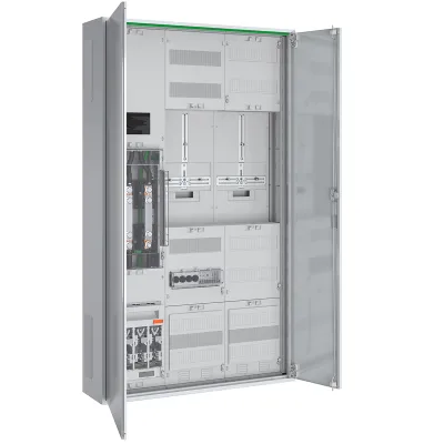 ABN Wandlermessschrank RS309X1552 | 200A | 2 Zählerplätze | Aufputz | 3-feldrig | IP44 | Kunststoff | weiß RAL9016