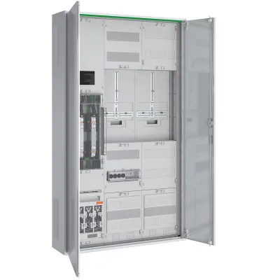 ABN Wandlermessschrank RS309X1552 | 200A | 2 Zählerplätze | Aufputz | 3-feldrig | IP44 | Kunststoff | weiß RAL9016