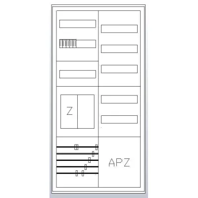 ABN Zählerschrank S27EA311 | eHZ 1-Zählerplatz | Komplettschrank 5-polig | Aufputz/Unterputz | IP43 | 550x1100x210mm
