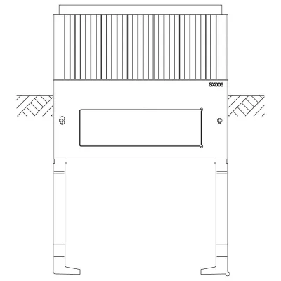 ABN Sockel SX005 für Freiluftschrank | Größe 0 | 2-feldrig | H 900mm | B 585mm | T 315mm | Kunststoff | grau