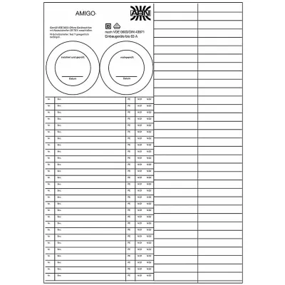 ABN Stromkreisbezeichnungsblatt AZUSB1 | selbstklebend | 297x210 mm | ohne Beschriftung | weiß | 10 Stück