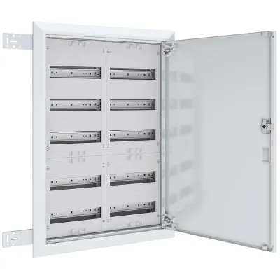 ABN Feldverteiler UK25 2x5-reihig 120TE Unterputz | Stahltür | IP30 | Tiefe 110mm | inkl. PE/N-Klemmen | weiß RAL 9016