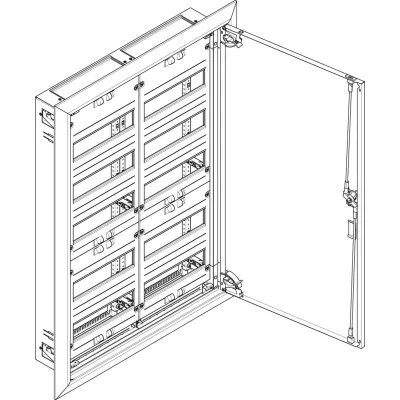 ABN Feldverteiler UK25 2x5-reihig 120TE Unterputz | Stahltür | IP30 | Tiefe 110mm | inkl. PE/N-Klemmen | weiß RAL 9016