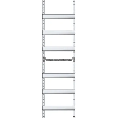 ABN Verteilerfeld MFK16R | 6x DIN-Schiene | 12TE pro Schiene | N+PE Steckklemmen | 250x900x83mm | mit Ausschnitt | flach