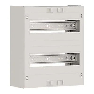 ABN Verteilerfeld tief VT12RR1200 | 2-reihig | 24TE | 2x12TE | 250x300x133mm | mit Ausschnitt | N- und PE-Klemme | weiß