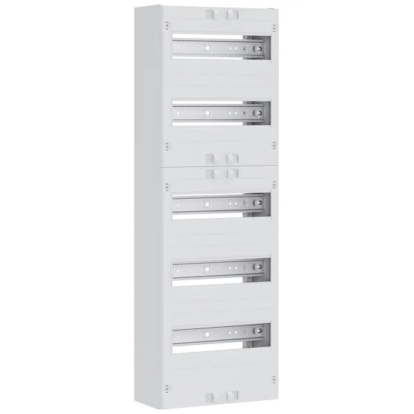 ABN Verteilerfeld VT15RR1500 | 5-reihig | 60TE | 5x12TE | 250x750x133mm | N+PE Klemme | mit Abdeckung mit Ausschnitt