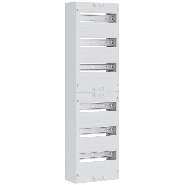 ABN Verteilerfeld tief VT16RR1600 | 6-reihig | 72TE | N+PE Steckklemmen | 250x900x133mm | mit Ausschnitt | weiß