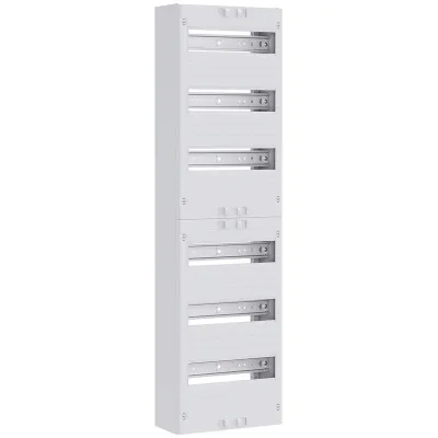 ABN Verteilerfeld tief VT16RR1600 | 6-reihig | 72TE | N+PE Steckklemmen | 250x900x133mm | mit Ausschnitt | weiß
