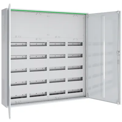 ABN Wandschrank Aufputz ABNRS407K02 | IP44 Verteiler | 5-reihig 240TE | Stahl pulverbeschichtet | 1050x1100x200 mm