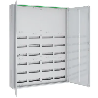 ABN Wandschrank ABNRS409K03 | Aufputz Verteilergehäuse IP44 | 6-reihig 288TE | Stahl | B1050xH1400xT200mm | weiß