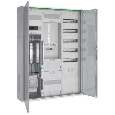 ABN Wandlerschrank RS307X0001 | 100A | 1-stöckig | Aufputz | 3 Felder | IP44 | Stahl weiß RAL9016