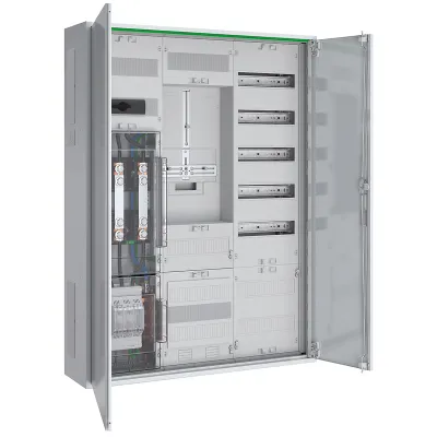 ABN Wandlerschrank RS307X0001 | 100A | 1-stöckig | Aufputz | 3 Felder | IP44 | Stahl weiß RAL9016
