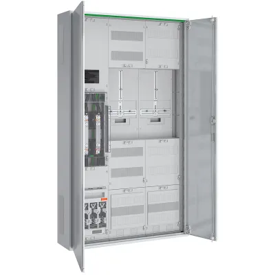 ABN Wandlerschrank RS309X0002 | 200A | 2 Zählerplätze | 1-stöckig | Aufputz | 3 Felder | IP44 | Stahl | weiß