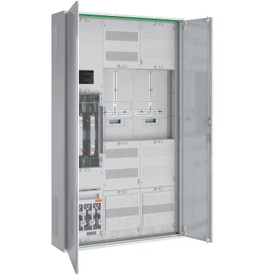 ABN Wandlermessschrank RS309X0682 | 200A | TAB Netze-BW | 2 Zählerplätze | 5-polig | Aufputz | IP44 | Kunststoff | weiß