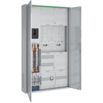 ABN Wandlerschrank ABNRS309X0963 | 250A | TAB EWE | 5-polig | Komplettschrank | 2 Zählerplätze | 3 Felder | AP/UP | IP20