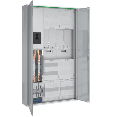 ABN Wandlerschrank RS309X0003 | 250A | TAB FNN | 5-polig | Aufputz | 2 Zählerplätze | 3 Felder | IP44 | Stahl weiß