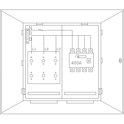 ABN Braun Wandlerschrank WS35X1382N | Lastschalter 4-polig | 250A | Verdrahtung 95mm² | 840x850x850mm