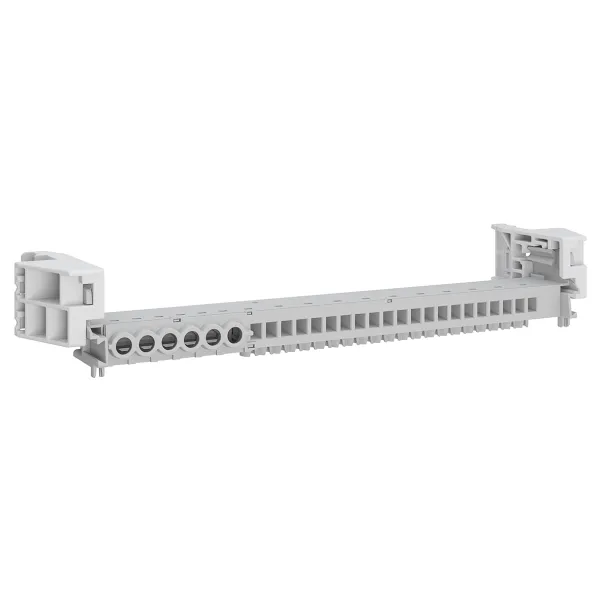 ABN PE-Klemme System ESPRO XPE27N | 27 Anschlüsse | 63A | Messing vernickelt | 229x53x57mm | Direktmontage | isoliert
