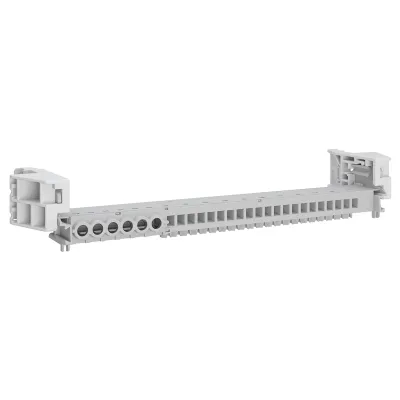 ABN PE-Klemme System ESPRO XPE27N | 27 Anschlüsse | 63A | Messing vernickelt | 229x53x57mm | Direktmontage | isoliert