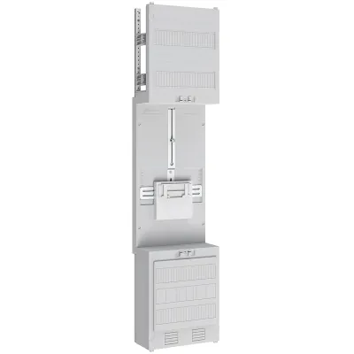 ABN Zählerfeld Z17001 | 3-Punkt 1-Zähler | 5-polig | mit Schienen | 1-stöckig | 250x1050 mm | geschlossener Deckel