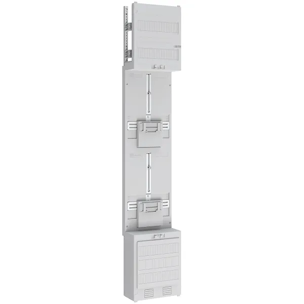 ABN Zählerplatz Z19002 | 3-Punkt | 2 Zähler | unbestückt | 2-stöckig | Sammelschiene 5-polig | 250x1350mm | IP20 | weiß