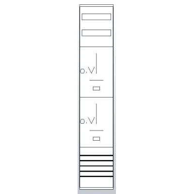 ABN Zählerplatz Z19002 | 3-Punkt | 2 Zähler | unbestückt | 2-stöckig | Sammelschiene 5-polig | 250x1350mm | IP20 | weiß