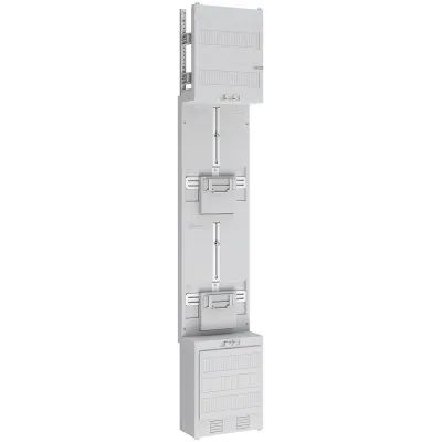 ABN Zählerplatz Z19002 | 3-Punkt | 2 Zähler | unbestückt | 2-stöckig | Sammelschiene 5-polig | 250x1350mm | IP20 | weiß