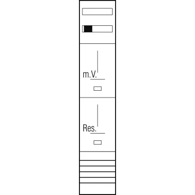 ABN Zählerplatz Z19111 | 3Pkt 1Z/Res | Klemmstein 5-polig | 250x1350mm | 2-stöckig | Verdrahtet | Sammelschiene