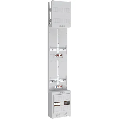 ABN Zählerplatz 3Pkt 2Z Z19120 | Zählerschrank 2-stöckig | 5-polig | mit Klemmstein | 250x1350mm | verdrahtet